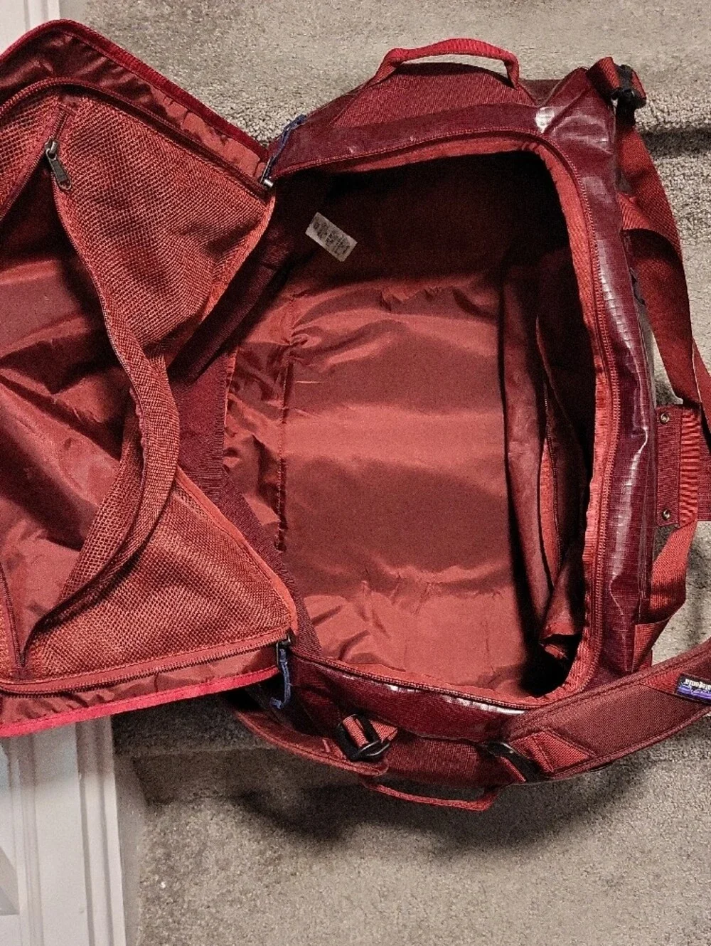 Retired-Patagonia Black Hole Duffle Bag 55L in Wax Red